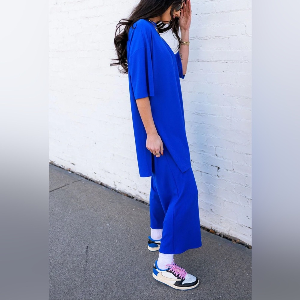 Dressed in Lala Lex Ribbed Playsuit in Royal Blue size SMALL - Picture 2 of 9